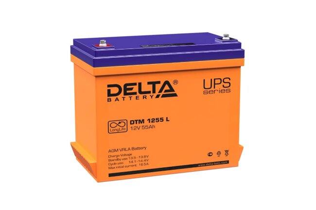 Аккумулятор 12V-55Ah DTM 1255 L (Delta) бортик
