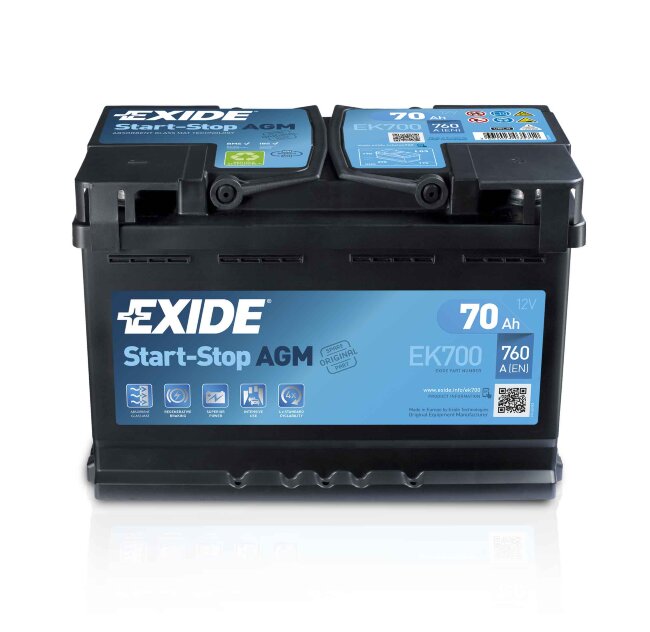 Аккумулятор 6СТ-70.0 AGM EK700 (Exide)