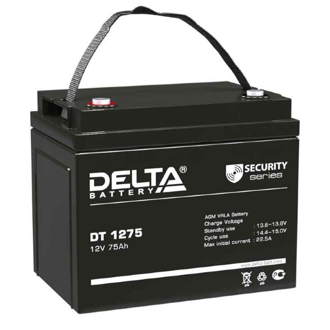 Аккумулятор 12V-75Ah DT 1275 (Delta)