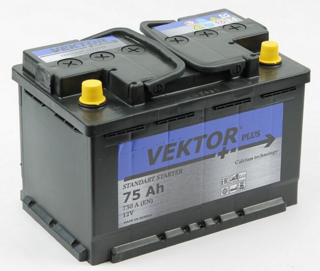 Аккумулятор 6СТ-75.1 (Vektor Plus)