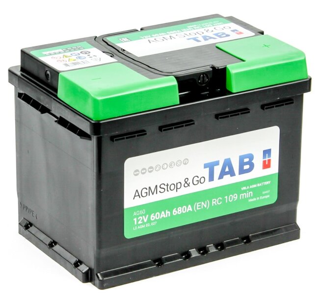 Аккумулятор 6СТ-60.0 AGM Stop & Go AG60 (TAB)