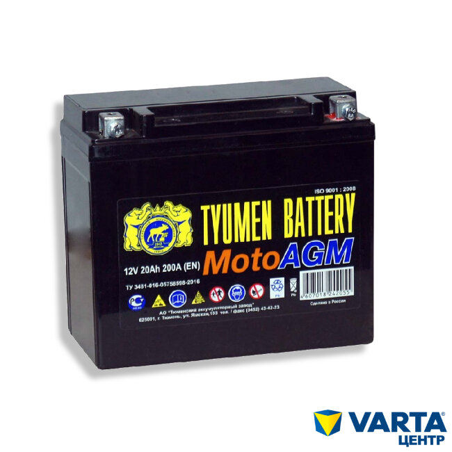 Аккумулятор 6СТ-20.0 Moto AGM 6МТС-20 (Tyumen Battery)