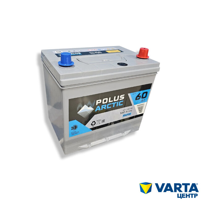 Аккумулятор 6СТ-60.0 (60D23L) (POLUS ARCTIC) Asia бортик