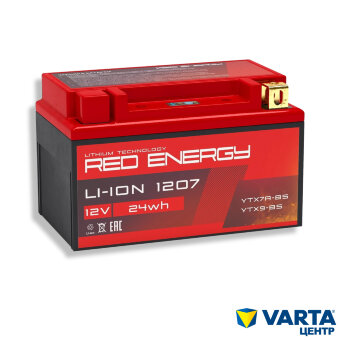 Аккумулятор. 6СТ-7.1 Li-ion 1207 (Red Energy)