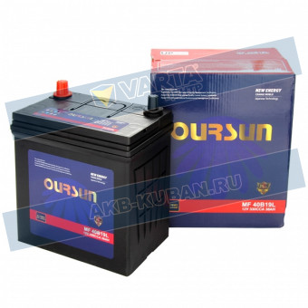 Аккумулятор 6СТ-38.0 40B19L (OURSUN) Asia тонк. кл.