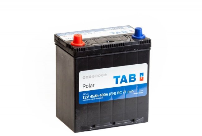 Аккумулятор 6СТ-45.1 Polar S45JX (TAB) Asia тонк. кл.+перех. бортик