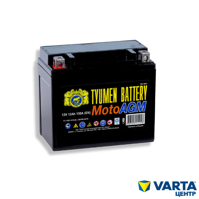 Аккумулятор. 6СТ-12.0 Moto AGM 6МТС-12 (Tyumen Battery) Аккумулятор. 6СТ-12.0 Moto AGM 6МТС-12 (Tyumen Battery)