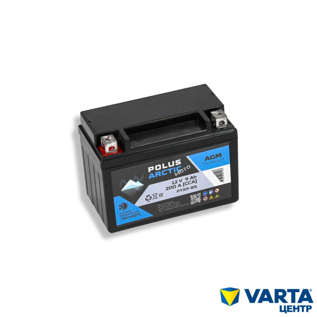 Аккумулятор. 6СТ-9.0 Аккумулятор (PTX9-BS) (POLUS ARCTIC MOTO) AGM
