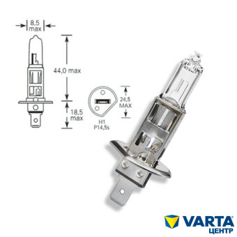 Лампа головного света HELLA H1 12V 55W P14,5s
