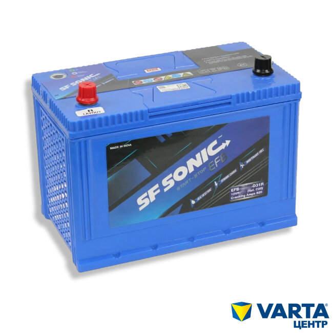 Аккумулятор 6СТ-100.1 EFBT110D31R (SF SONIC EFB) Asia.бортик