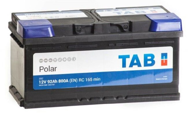 Аккумулятор 6СТ-92.0 Polar S92 (TAB) низкий