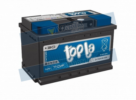 Аккумулятор 6СТ-75.0 Top M75 (Topla) низкий