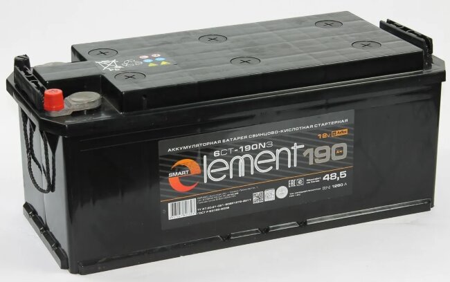 Аккумулятор 6СТ-190 (Smart Element) росс. конус