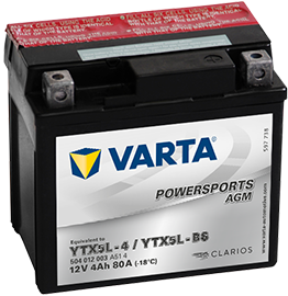 Аккумулятор 6СТ-4.0 Powersports AGM YTX5L-4 (Varta)