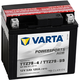 Аккумулятор. 6СТ-5.0 Powersports AGM TTZ7S-4 (Varta)