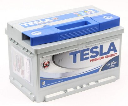 Аккумулятор 6СТ-80.0 (Tesla) низкий