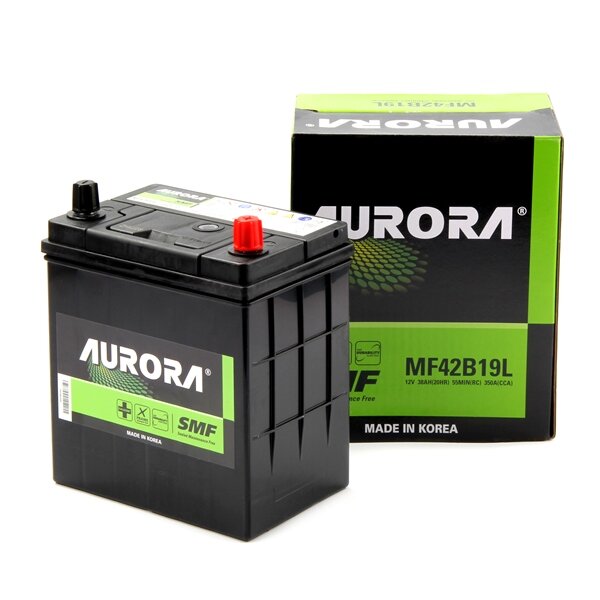 Аккумулятор 6СТ-38.0 42B19L (AURORA) Asia тонк. кл.
