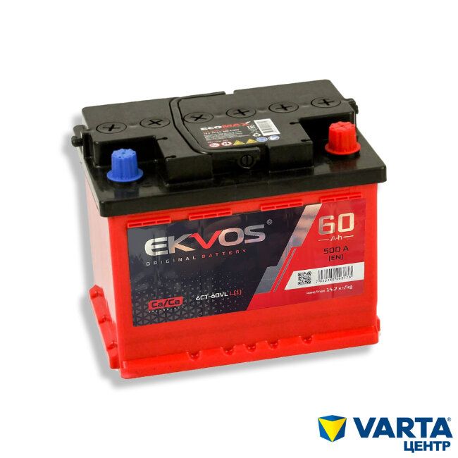 Аккумулятор 6СТ-60.0 (EKVOS)