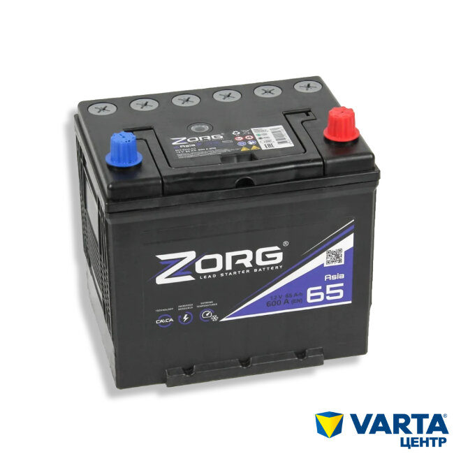 Аккумулятор 6СТ-65.0 (D23L) (Zorg) Asia бортик