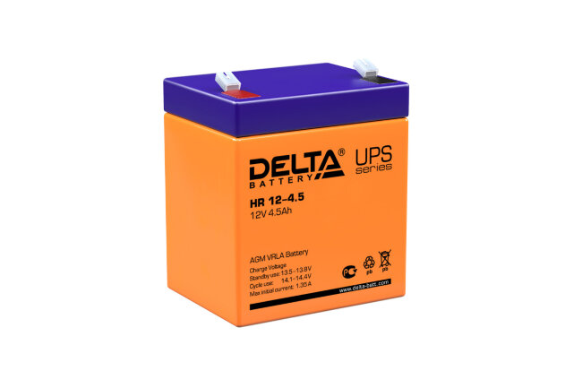 Аккумулятор 12V-4,5Ah HR 12-4.5 (Delta)