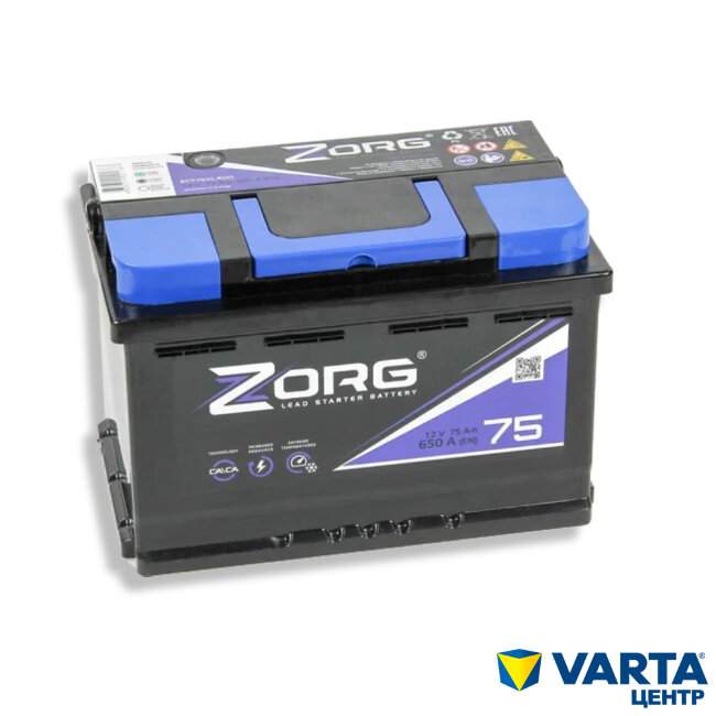 Аккумулятор 6СТ-75.0 075170 (Zorg) низкий