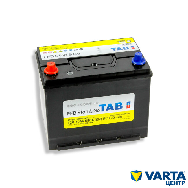 Аккумулятор 6СТ-70.1 EFB Stop & Go; 80D26R (Topla) asia. бортик