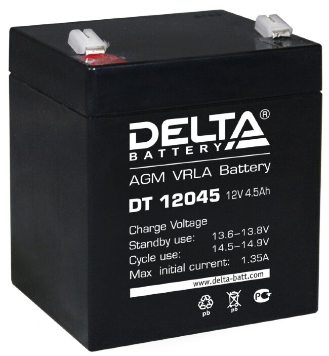 Аккумулятор. 12V-4,5Ah DT 12045 (Delta)