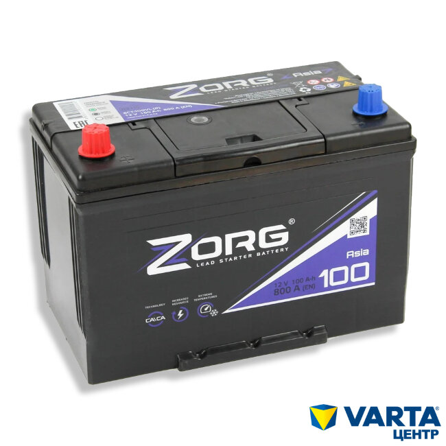 Аккумулятор 6СТ-100.1 D31R (Zorg) asia. бортик Аккумулятор 6СТ-100.1 D31R (Zorg) asia. бортик