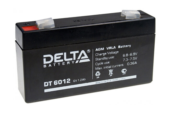Аккумулятор. 6V-1,2Ah DT 6012 (Delta)