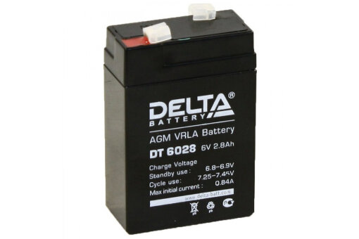 Аккумулятор. 6V-2,8Ah DT 6028 (Delta)