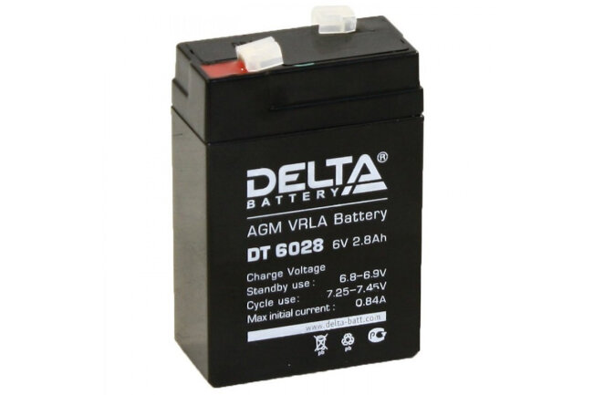 Аккумулятор. 6V-2,8Ah DT 6028 (Delta)
