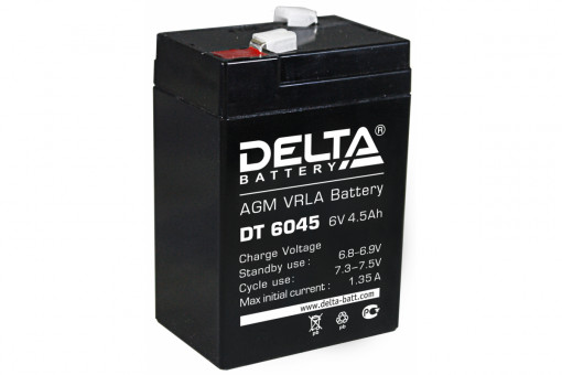 Аккумулятор. 6V-4,5Ah DT 6045 (Delta)