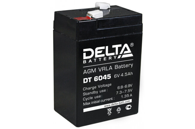 Аккумулятор. 6V-4,5Ah DT 6045 (Delta)